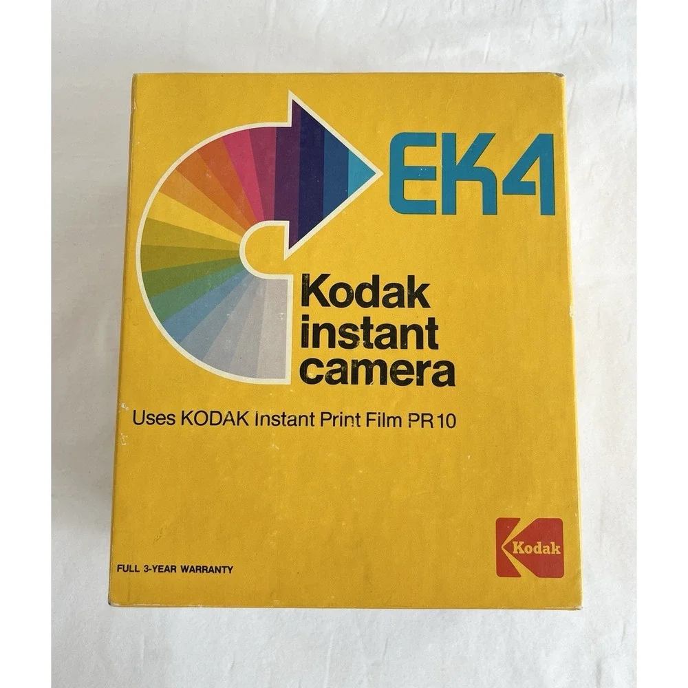 Vintage 1970s Kodak EK4 Instant Camera Box Manual Photography Collect Untested